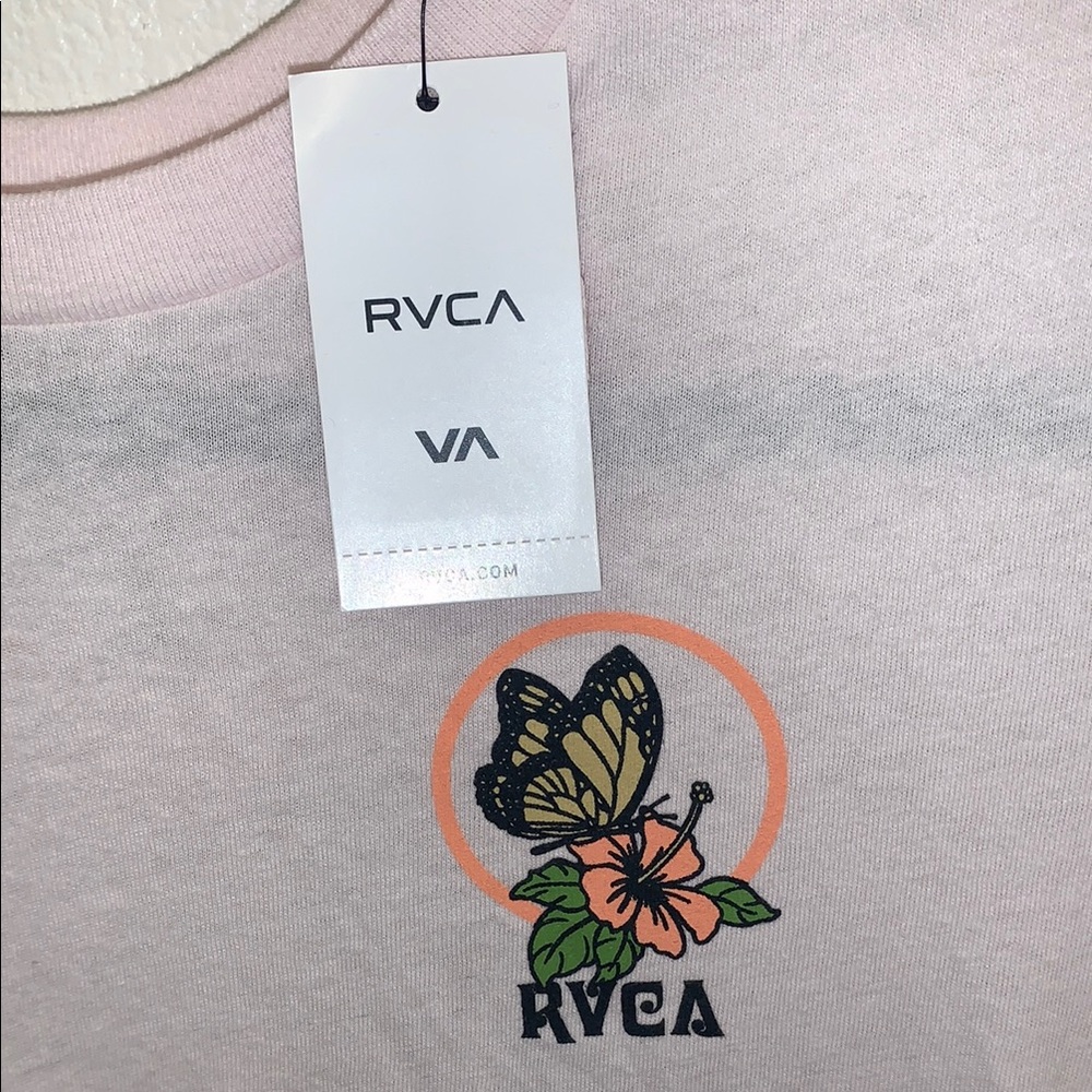 RVCA Light Pink Crop Top - Picture 2 of 5